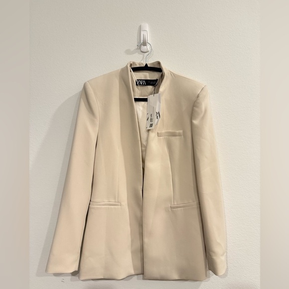 NWT Zara Cream Women's Suit Jacket - Picture 3 of 6
